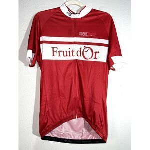 Magnan Fruit D OR Man Train Jersey Red & White Cycling Short Sleeve XL